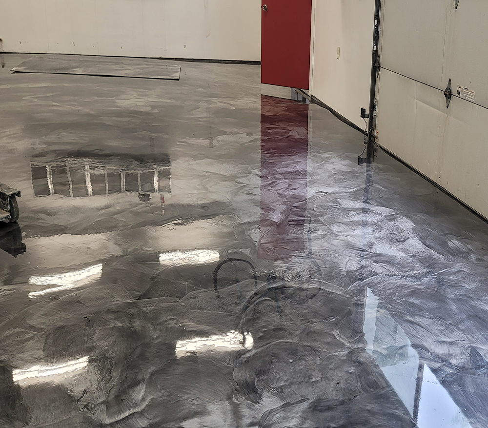 Smooth polished concrete surface